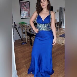 Jovani Royal Blue Sequin Dress
